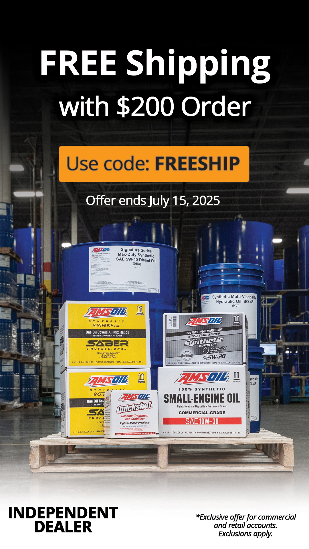 Free Shipping with $200 order!